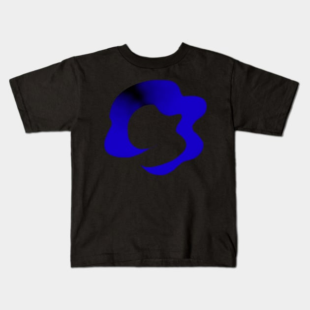 Abstract Hair Art (black to blue) Kids T-Shirt by Catastrophe_Headphones